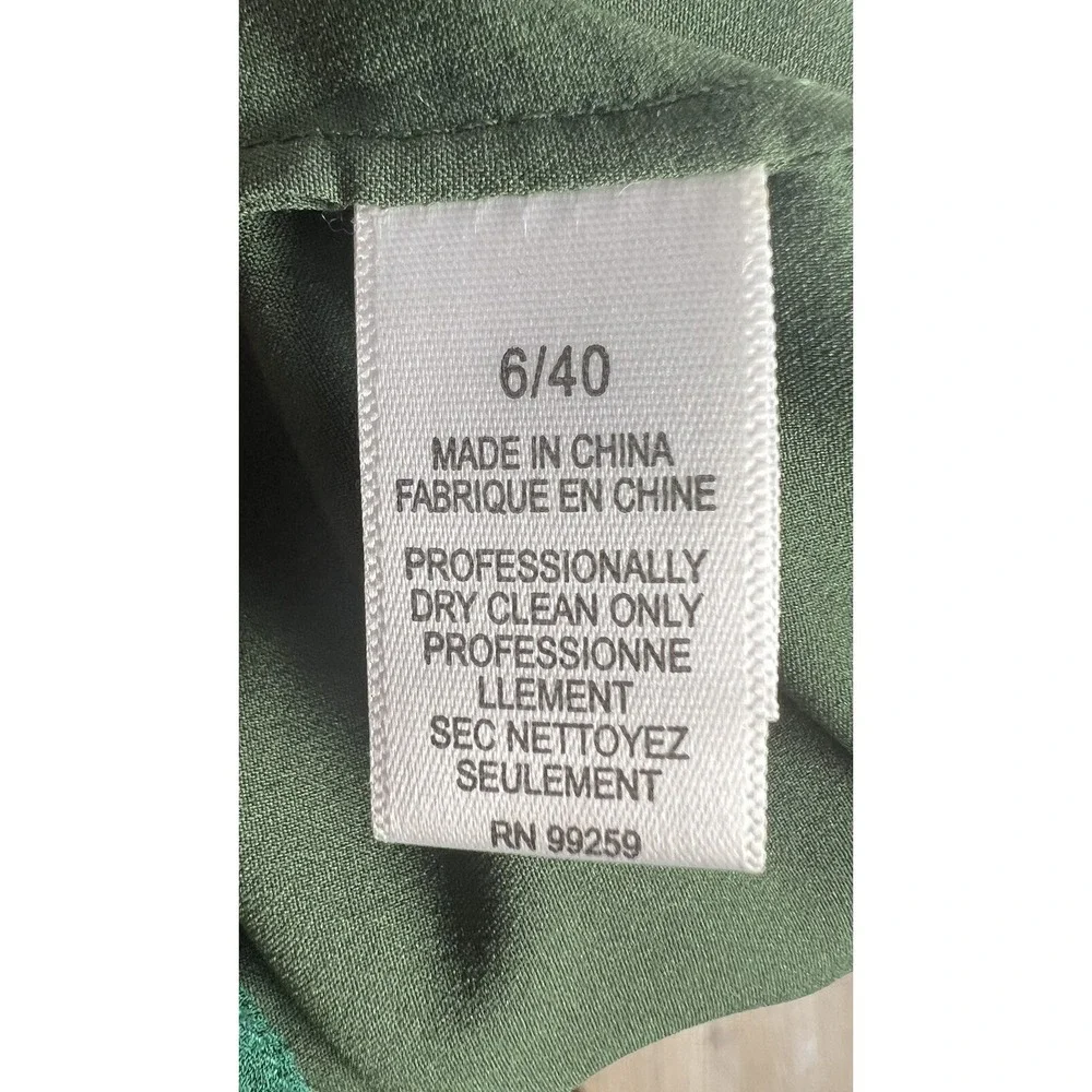 Vera Wang Lavender Label‎ Silk Chiffon Party Cocktail Dress Emerald Green Sz 6 - Picture 12 of 13